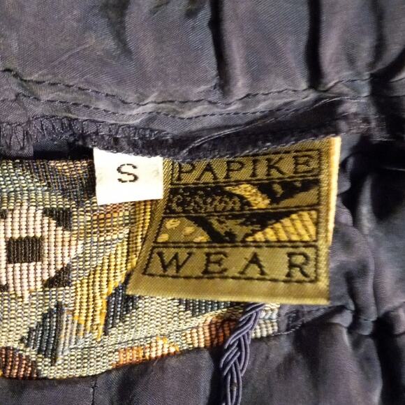 Vntg 80s 90s Papike Wear 2 Pc Set Aztec Southwestern Jacket Duster Maxi Skirt S - Picture 6 of 14